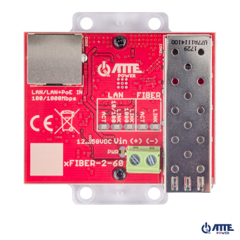 Gigabitowy media konwerter ATTE  Ethernet - SFP, możliwość zasilania z PoE 802.3af lub PASSIVE. 1x LAN 10/100/1000 Mbps oraz 1x SFP 1000 Mbps