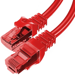 Patchcord UTP kat. 5e 1,0m CZERWONY