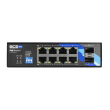 BCS-B-ISP08G-2SFP - 8 portowy switch PoE Gigabit, 2 porty Gigabit SFP.