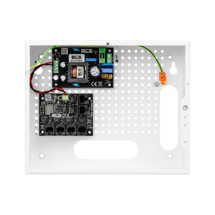 BCS-IP4/E-S - Zestaw do zasilania kamer IP, w obudowie wewnętrznej, do 5 odbiorników PoE.