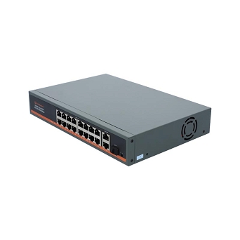 Switch 16 portów PoE + 2 porty Uplink 1000Mb/s +SFP VidiLine HI-F1621GBL
