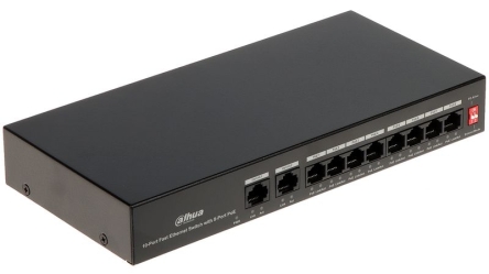 SWITCH POE PFS3010-8ET-65 8-PORTOWY DAHUA