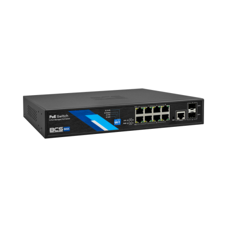 BCS-B-SP08G-2SFP-M - 8 portowy zarządzalny switch (8×PoE) 1000Mbps + 2×Gigabit SFP z 4 trybami pracy