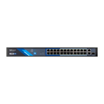 BCS-B-SP2402G-1SFP - 24 portowy switch PoE 100Mbps, 2xRJ45 Gigabit Uplink + 1xSFP.