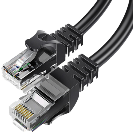 Patchcord BESTLAN kabel sieciowy LAN RJ-45 UTP kat. 5e Czarny 0,5 metra