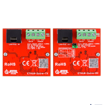ETH10-2WIRE-SET ATTE Zestaw do transmisji LAN + PoE po 2 przewodach 10Mbps do 1000m