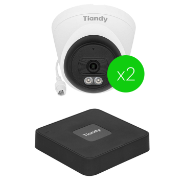 Zestaw Monitoringu IP Tiandy z 2 kamerami TC-C320N i rejestratorem IP