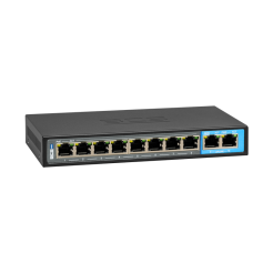 BCS-B-SP0802 - 10 portowy switch (8×PoE) 100Mbps z 4 trybami pracy