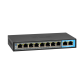 BCS-B-SP0802 - 10 portowy switch (8×PoE) 100Mbps z 4 trybami pracy