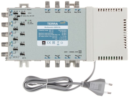 MULTISWITCH MR-916L 9 WEJŚĆ/16 WYJŚĆ TERRA