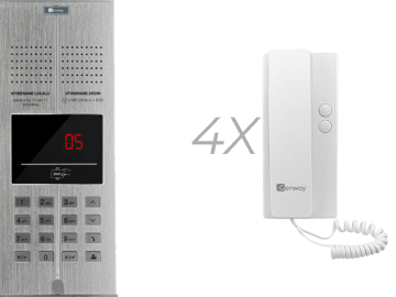 Zestaw domofonowy 4 rodzinny GENWAY WL-03NL-V2 polskie komunikaty