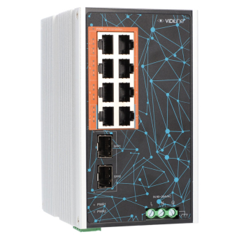 Switch 8xPoE 1Gb/s na szynę DIN 2xSFP ViDi-DG0802G