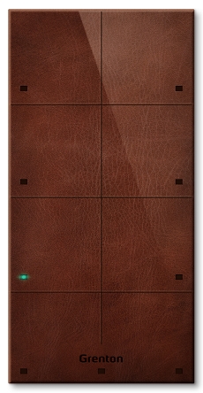 Grenton Panel natynkowy szklany 8-przyciskowy Touch Panel + Custom Ciemna Skóra