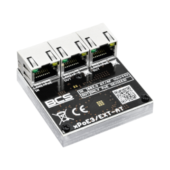 BCS-xPoE3/EXT-AT - Switch PoE 3 portowy 10/100Mbps, extender (1×PoE 802.3at/af + 2×PoE OUT), zasilany z PoE (max 50W).